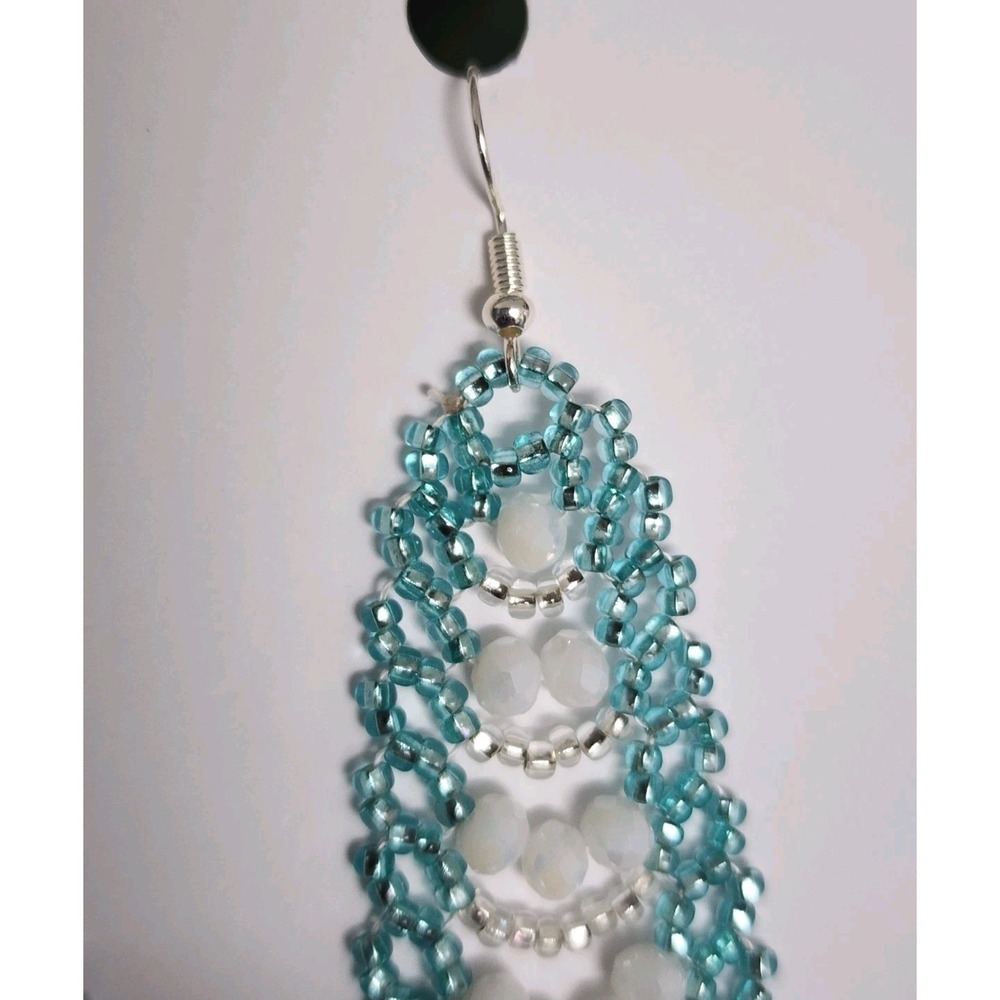 Handmade Seed Beaded Jewelry for Women. Green Turquoise Color - Picture 5 of 5